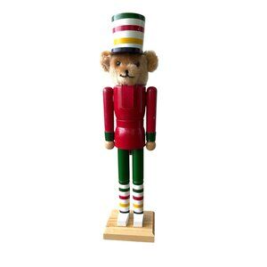 HBC Stripes Hudsons Bay Nutcracker Teddy Bear Canadian Memorabilia Christmas